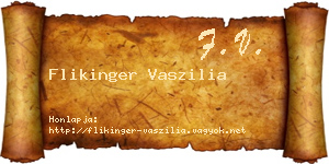 Flikinger Vaszilia névjegykártya